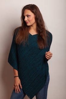 Poncho türkis-schwarz