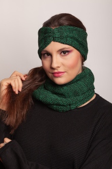 Stirnband Merino grün-schwarz